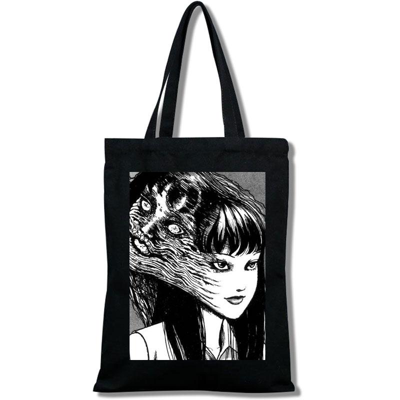 Японская сумка для покупок для девочек в стиле манга Junji Ito Tomie Shintaro Kago с принтом, сумка-тоут с мультяшным хипстерским принтом, повседневная мода