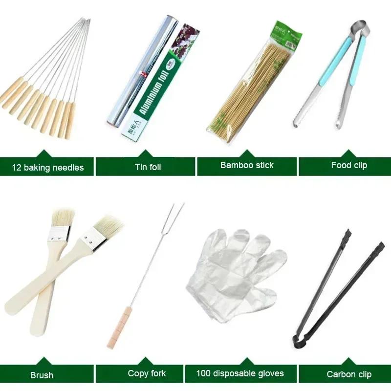 Новый большой гриль-барбекю, складной портативный древесный уголь, уличная горелка для кемпинга, пикника, складной уголь, походная печь для барбекю