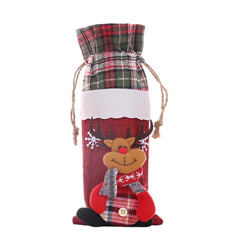Снеговик с принтом лося Рождество Санта Клаус чехол для бутылки вина сумка стол