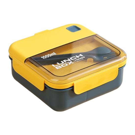 1 набор отсеков для обеда, большая вместимость, пищевой класс, гладкая поверхность, коробка для бенто, пригодная для использования в микроволновой печи