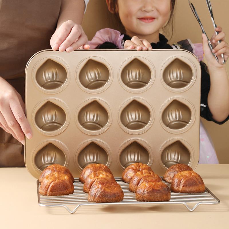 Shell Shaped Household Muffin&Rice Cake Mold Dessert Baking Tray Carbon Steel Material Sturdy Durable Non Stick Party Cake Make