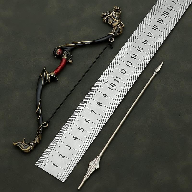 [Некогамияма] Роман о Троецарствии: Героическое генеральское оружие, Лу Бу, лук и стрелы 18 см, миниатюрная фигурка, коллекционный декор