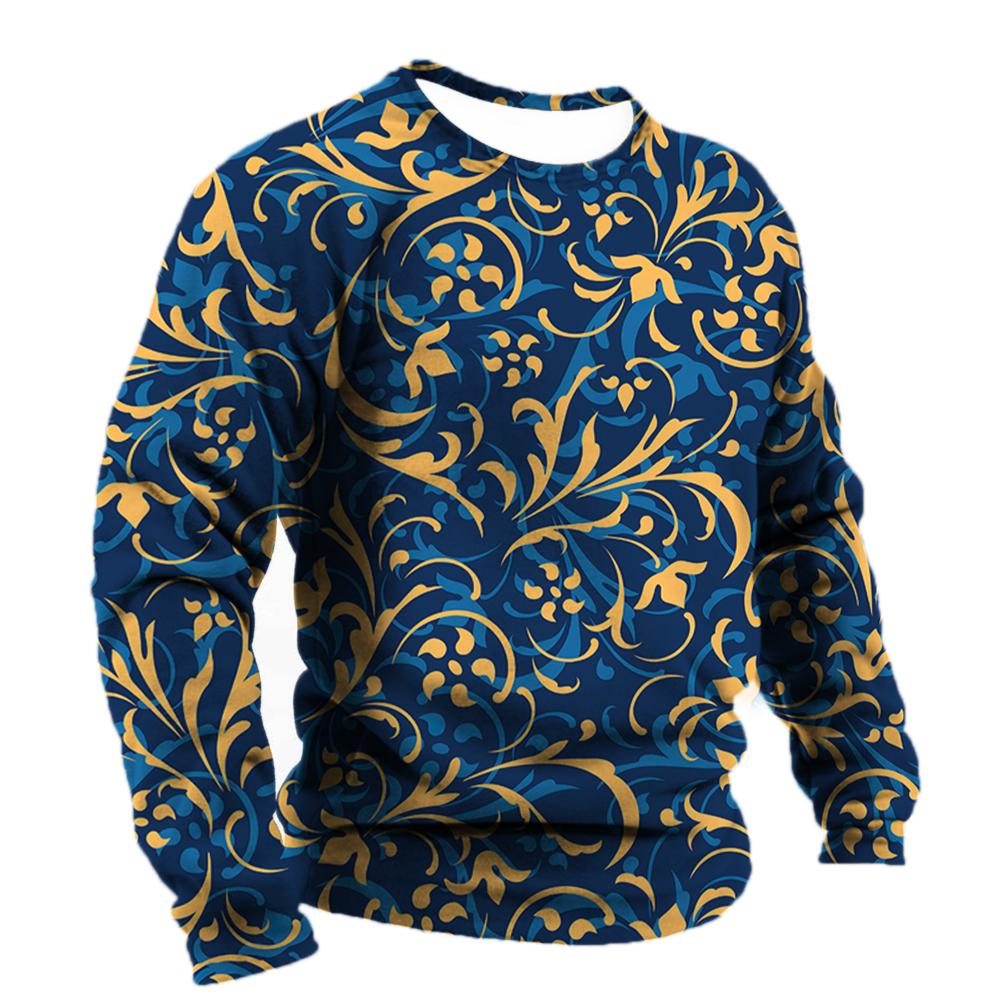 Роскошные социальные рубашки мужские хлопковые футболки футболки с барочной графикой модные 3d футболки уличные толстовки с круглым вырезом повседневная одежда