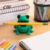 Desk Pen Organizer Cute Frog Holder, 3D Printed Figurine, Cartoon Fun Table Decoration Organizer, Multifunctional Storage for Pens Pencils Markers,