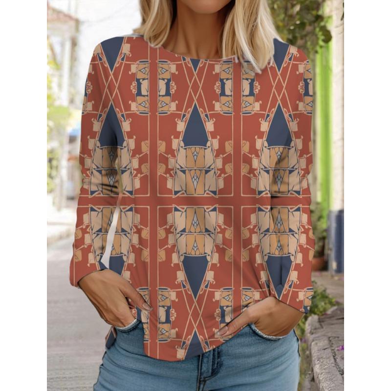 Женские белые топы с длинными рукавами, повседневные топы с круглым вырезом, 3D-принт с цветами, модный трендовый принт, женская футболка с длинными рукавами