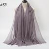 New Fashionable Women's Long Crinkled Cotton Linen Scarf with Tassel Edge - Solid Color Shawl