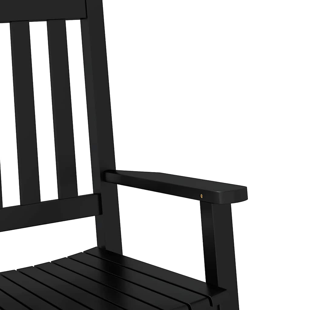 Kids Swing Chair 2 pcs Black Solid Wood (Poplar)
