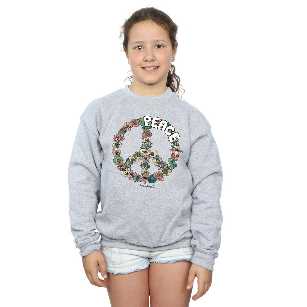 Woodstock Girls Floral Peace Sweatshirt