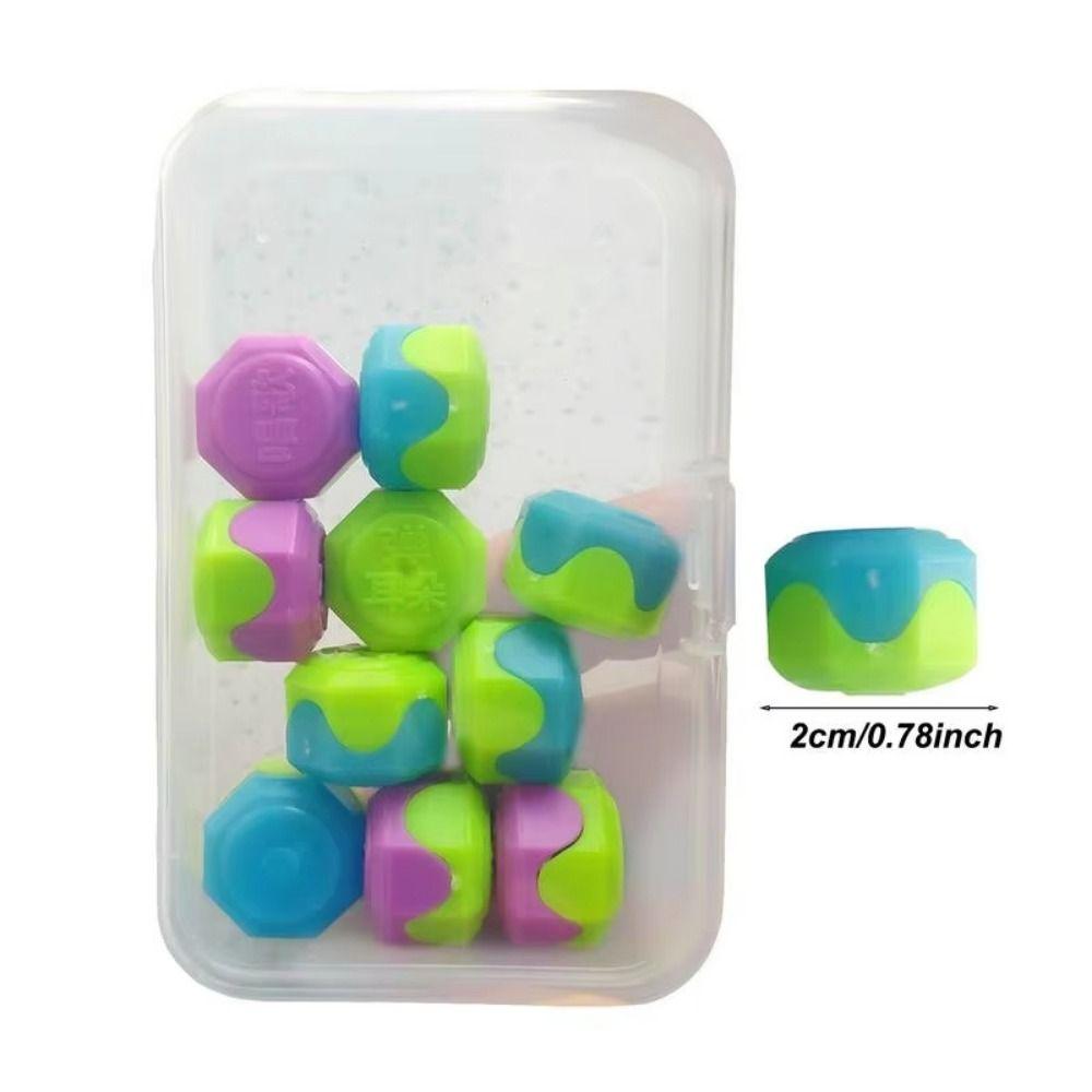 10pcs/set 6 Sided Nostalgia Catch Stone Toys Double-Colors Playing Stones Toy Play Home