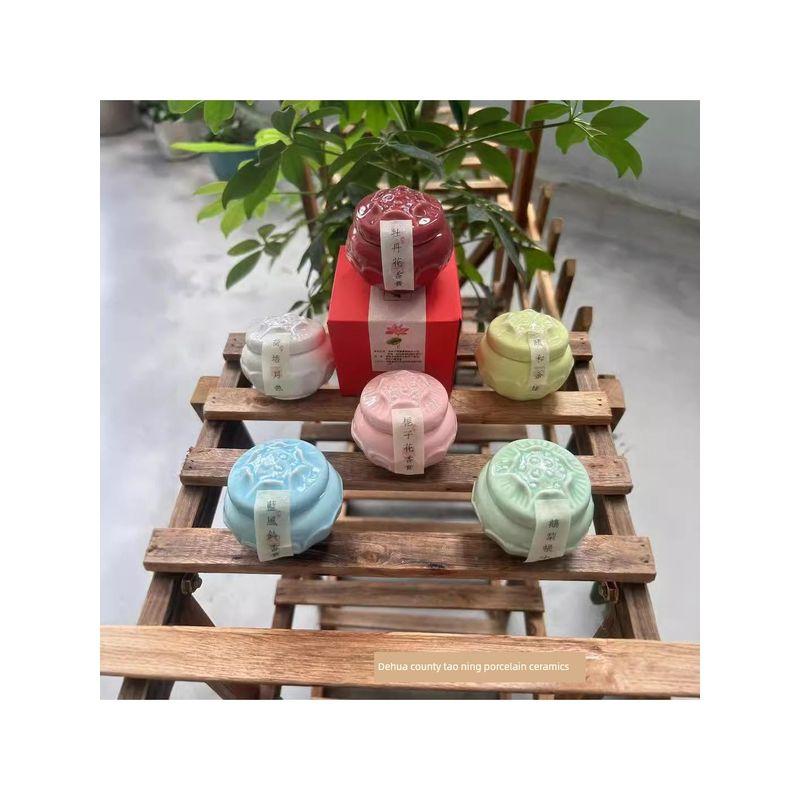 Traditional Incense Balm, Ceramic Pear Incense, Laoshan Sandalwood, Ancient Style Solid Incense, Gardenia, Long-Lasting Fragrance