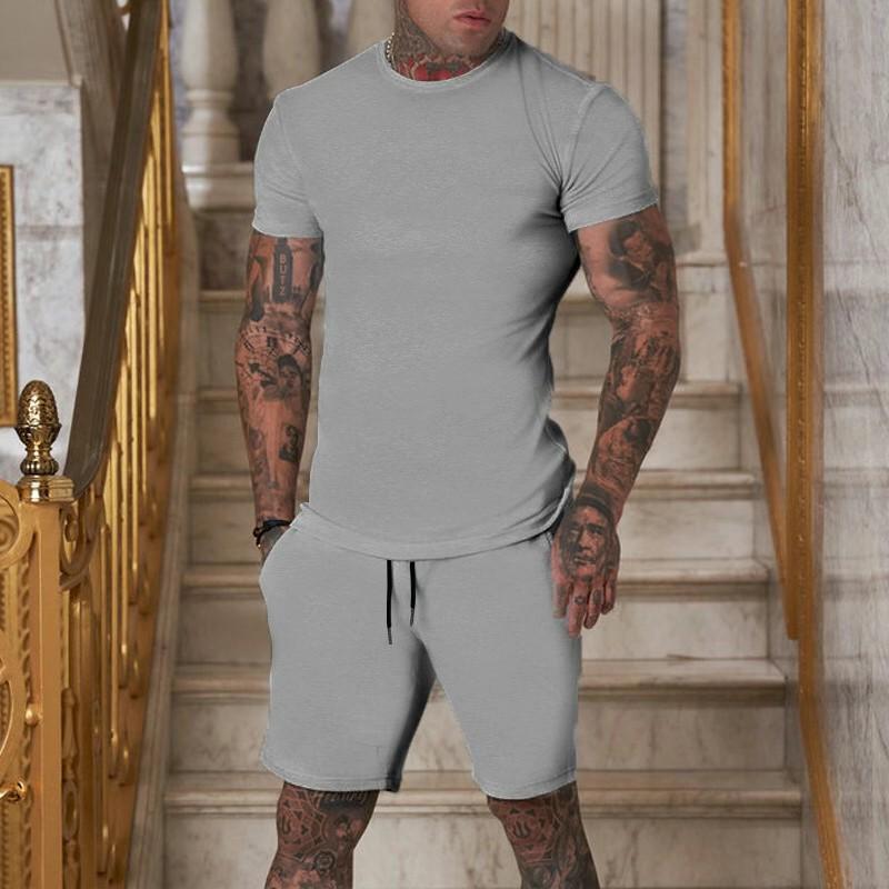 Летний уличный стиль 2025 Мужской повседневный комплект большого размера - Рубашка с коротким рукавом и шорты