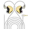 Hifi Kingdom CCA CRA+ Ультратонкая диафрагма 10мм Динамические проводные наушники с 0.75мм позолоченными двойными игольчатыми контактами Внутриканальные мониторы (ЗОЛОТО) (С микрофоном)