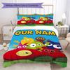 Custom Name Babblarna Pattern Bedding uilt Set uilt Cover Pillowcase Home Decoration Birthday Gift (1*duvet cover+2*pillowcase without core)