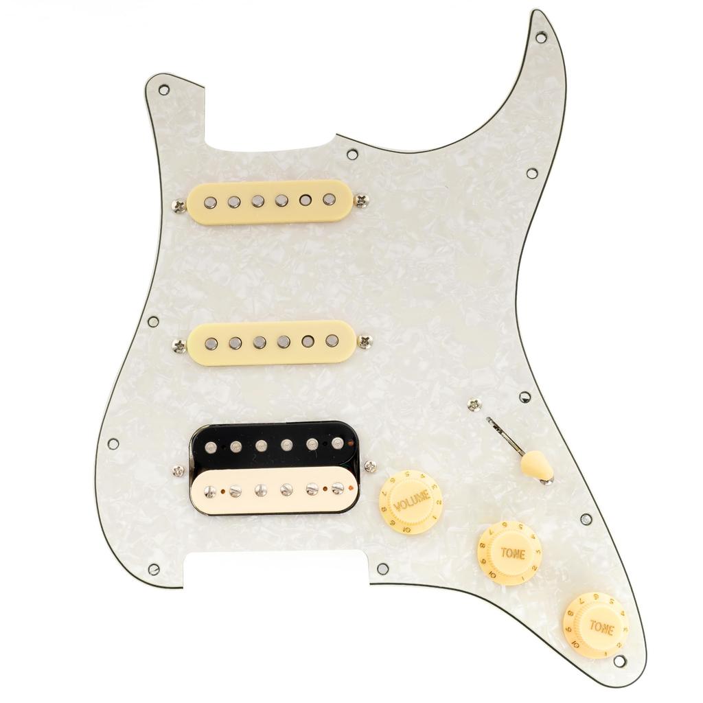 Musiclily Pro SE ST-HSS-60SE Предварительно собранная накладка на гитару с звукоснимателями Alnico 5 и 5-позиционным переключателем, 4-слойная, цвета Aged White Pearl