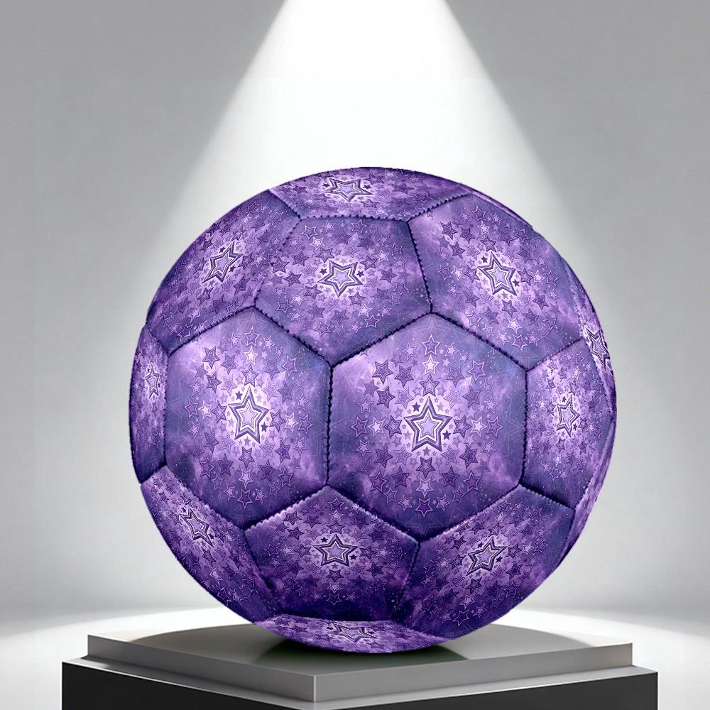 1pc Purple Star Mandala Themed Soccer Ball, Size 5, Lightweight PVC Material, Outdoor Training Soccer Ball Gift. q62282