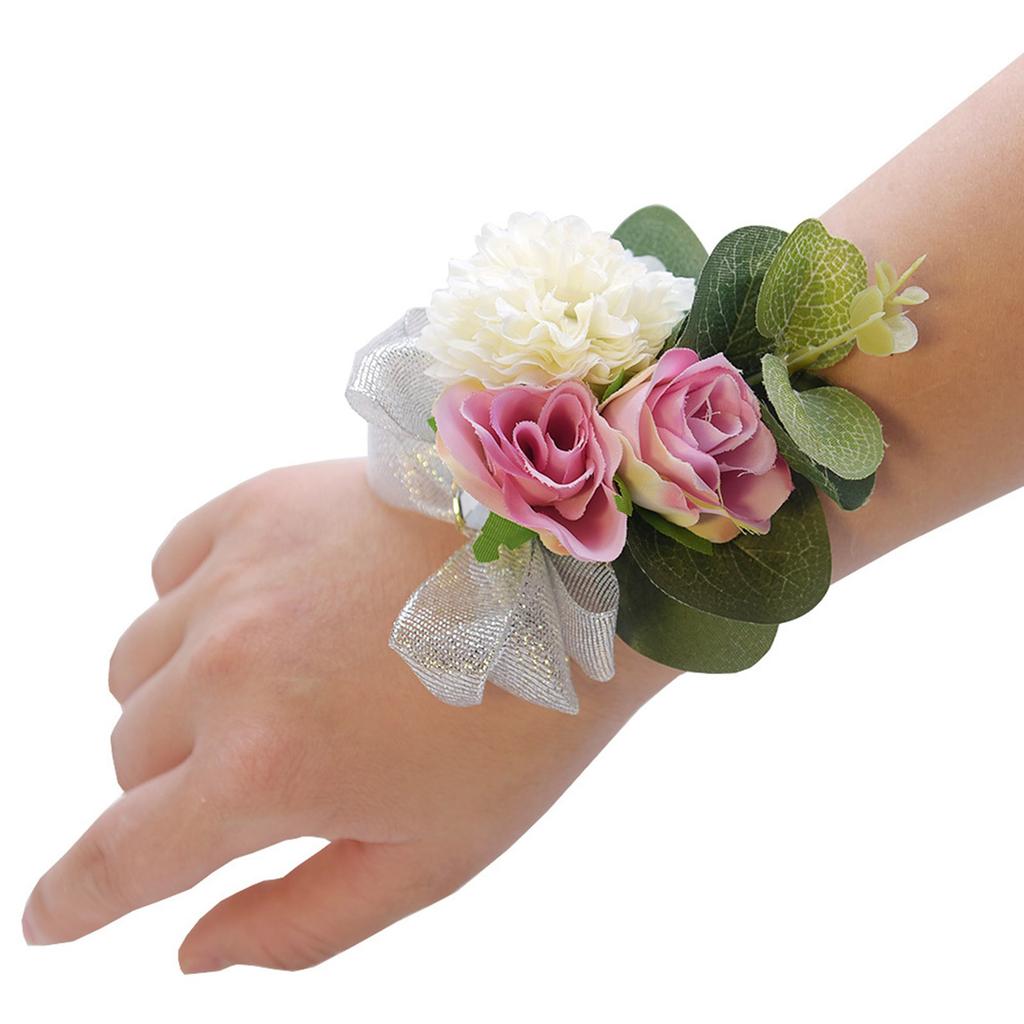 2 шт. Элегантные браслеты-цветы для девочек, свадебные аксессуары, браслеты для подружек невесты в классическом цвете, на выбор