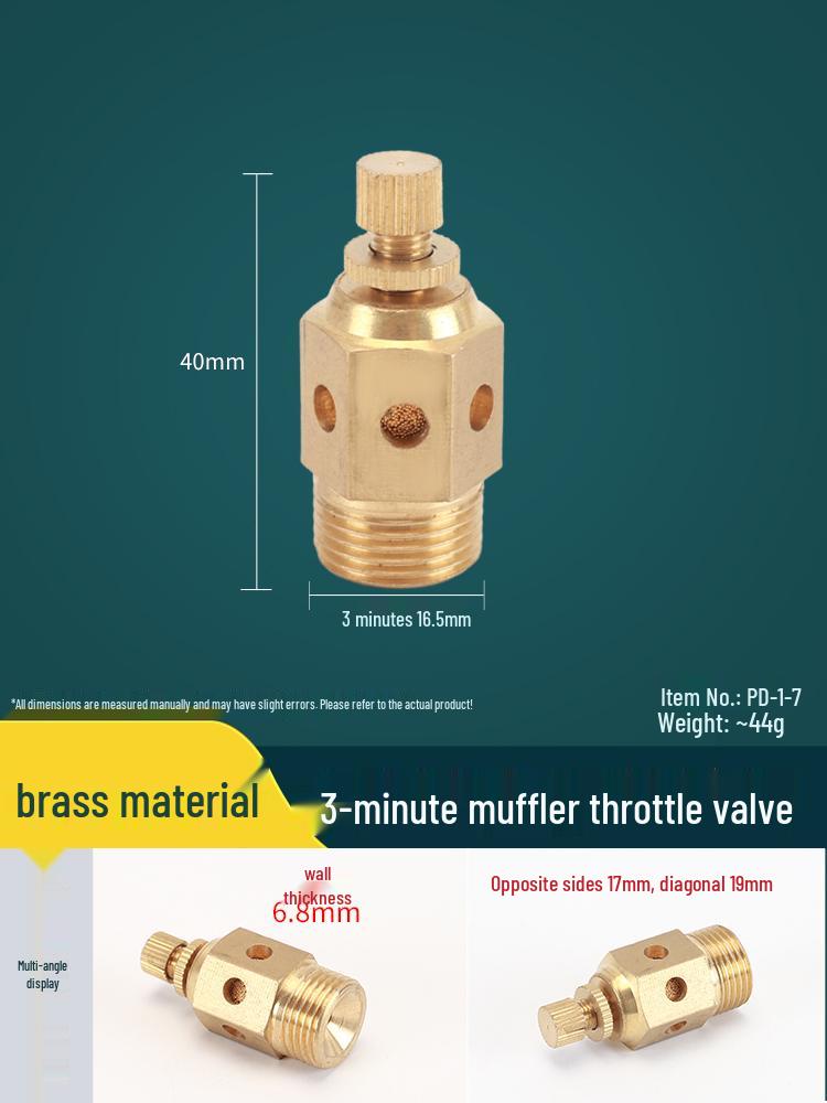 Adjustable Exhaust Speed Control Silencer for Solenoid Valve (1.2, 1.3, 1.4) - Pneumatic Muffler Throttle with Inner and Outer Covers