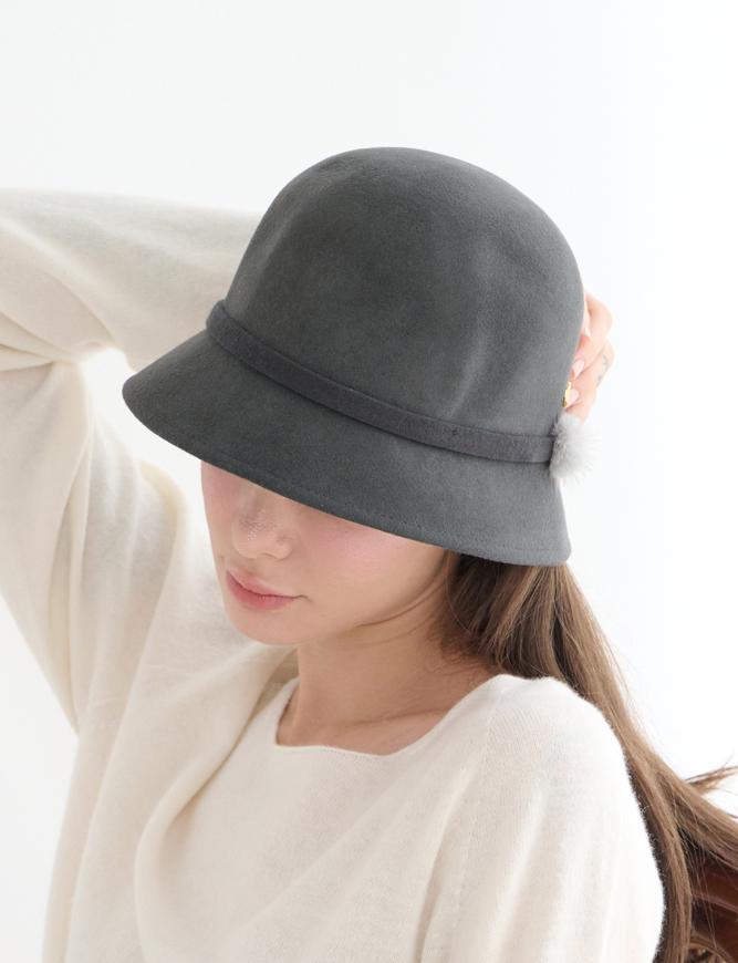 Клоше из шерсти и норки Koipeu Classic Cf073Ht037 Серый