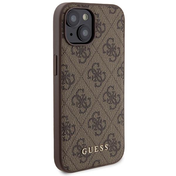 Zestaw Guess Gubpm5P15S4Gemgw Iphone15 6.1 Hardcase + Powerbank 5000Mah Magsafe Brązowy/Brown 4G Metal Logo