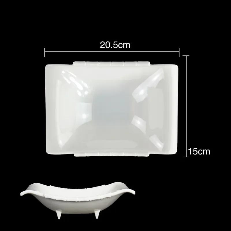 Чисто-белая пластиковая нестандартная тарелка, поднос для коммерции, тарелки для пикника и барбекю, десертные закуски, фруктовые блюда, кухонная утварь