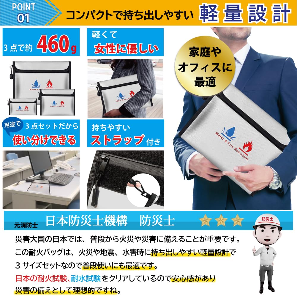 Противопожарная защита от стихийных бедствий Противопожарная защита, прошедшая проверку по предупреждению стихийных бедствий Противопожарная защита, противопожарная защита для дома, противопожарная сумка 3 размера