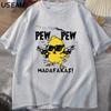 Pew Pew Madafakas Funny Graphic T Shirts Crazy Cat Printed T-shirt Casual Short Sleeve Adult Humor Tee Shirt
