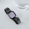 Черные женские часы Niche Dark Lady Small Square Watch, модные серые фиолетовые часы с ремешком для фортепиано для женщин