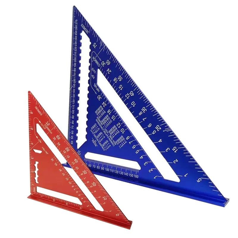 Woodworking Aluminum Alloy Triangle Gauges High Precision Marker Angle Ruler Measuring Gauging Tools