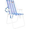 Пляжный складной стул - DE VES SPORT - Синие полосы - 2 штуки - 40x40x70 см - Легкий - Складной - Синтетическая ткань