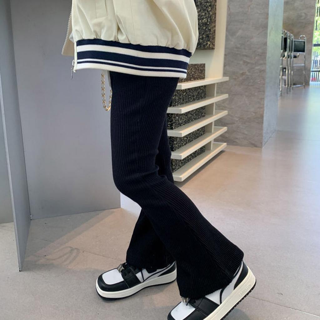 Леггинсы-клеш для девочек, хлопковые брюки-клеш для девочек, брюки-клеш с высокой талией, облегающие леггинсы для йоги для детей