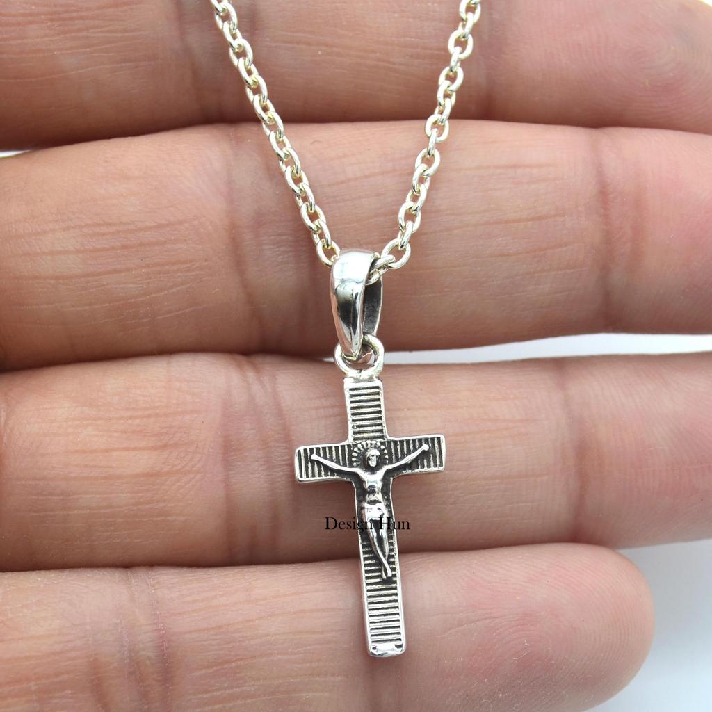 925 S Sterling Silver Cross Necklace 925 Sterling Silver Jewelry, Religious Jewelry Gift