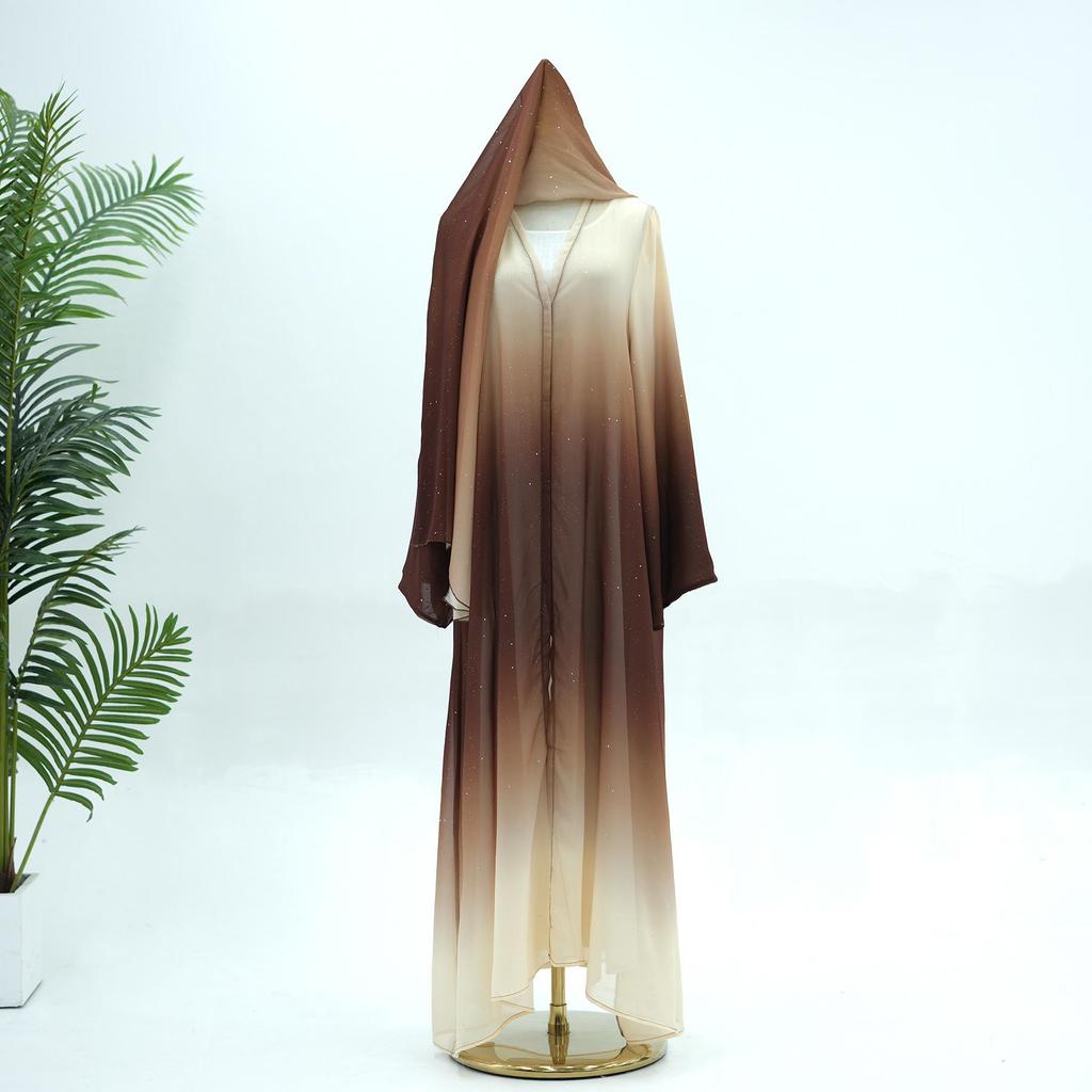 2024 Лория Градиентный цвет Повязка на голову и Повседневный Кардиган-халат для вечеринки LR841