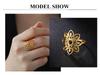 Cazador Aesthetic Filigree Flower Lotus Rings for Women Gold Color Bohemian Ring Wedding Engagement Stainless Steel Jewelry Gift
