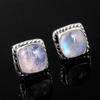 Natural Moonstone Gemstone 925 Sterling Silver Stud Earring