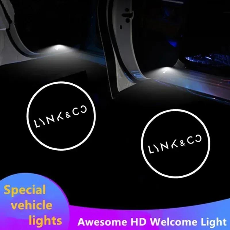 2pcs For Lynk&co 01 03 05 2020-2024 Car Door Laser Projection Ambient Light Led Decoration Car Accessories Para Auto Tools