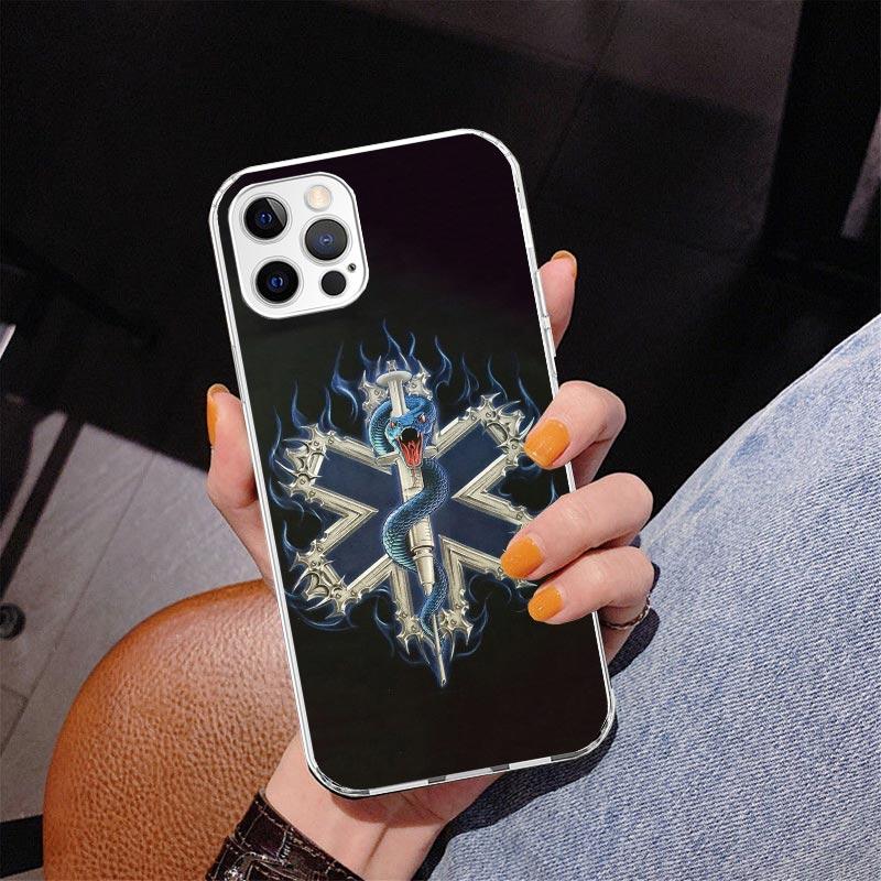 Медицинский спасательный чехол для телефона EMT EMS для iPhone 13 12 Mini 11 Pro Max XS XR X SE 7 8 Plus 5S 5 6S 6 Подарок Печатная крышка Fundas