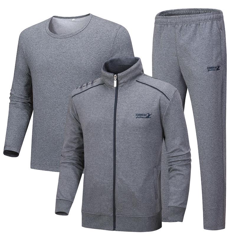 Мужской спортивный костюм-тройка, повседневная спортивная одежда