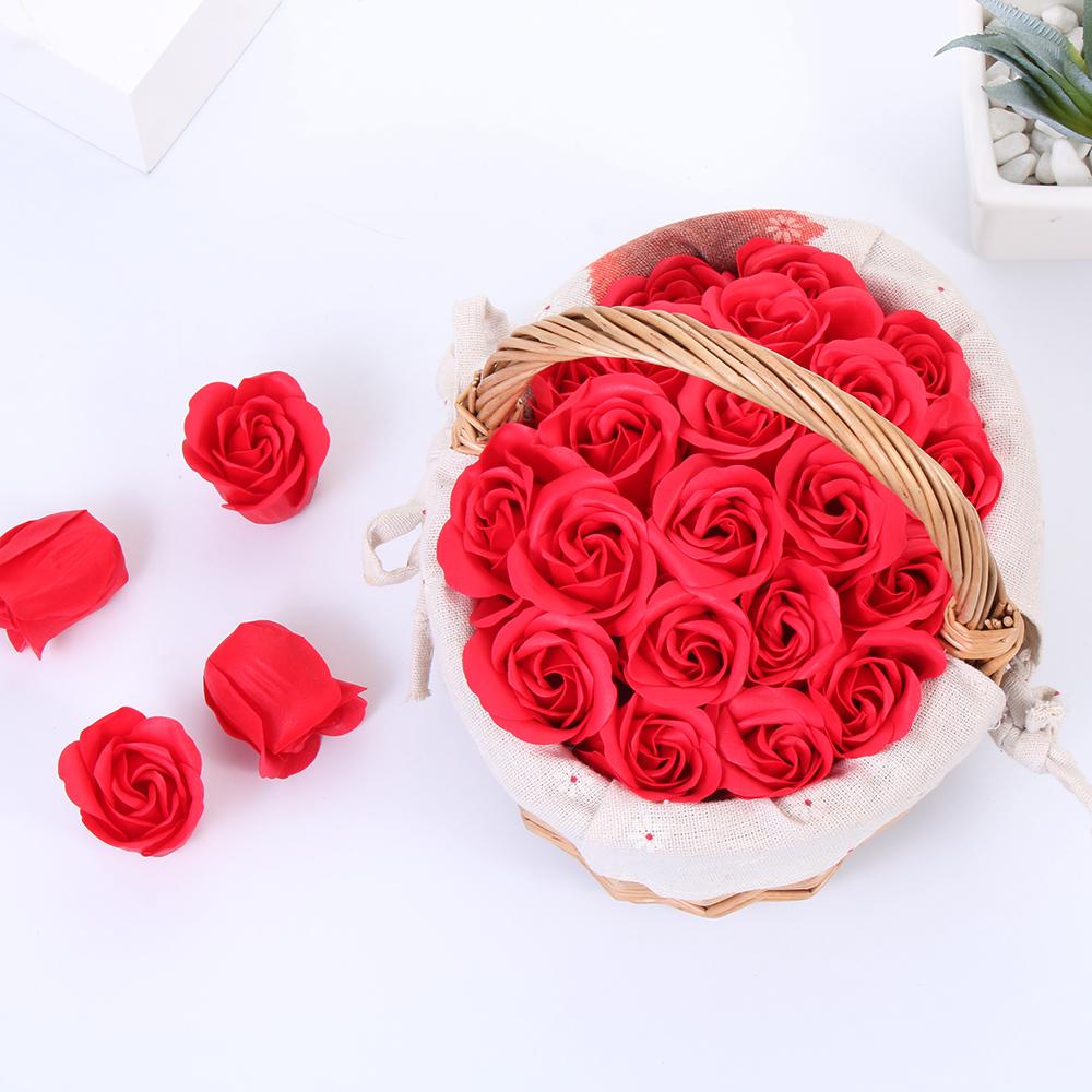 Decoration Wedding Decor Bath Soap Petal Artificial Decor Rose Flower with Bear Rose Soap Flower