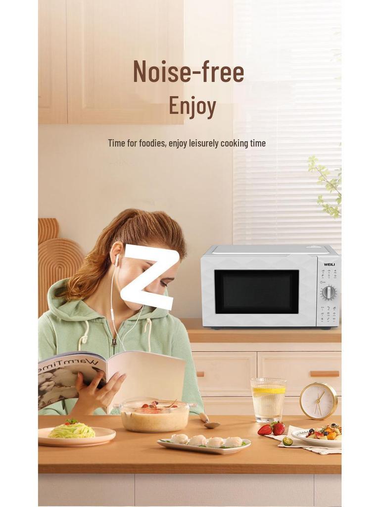 Маленькая микроволновая печь с поворотным столом объемом 20 л с равномерным нагревом и классическим механическим управлением D20MXP01.