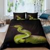 Snake Duvet Cover Set 3D Python Palm Leaf Bedding Set King Size Reptile Tropical Theme Quilt Cover For Kids Boys Girls Teens