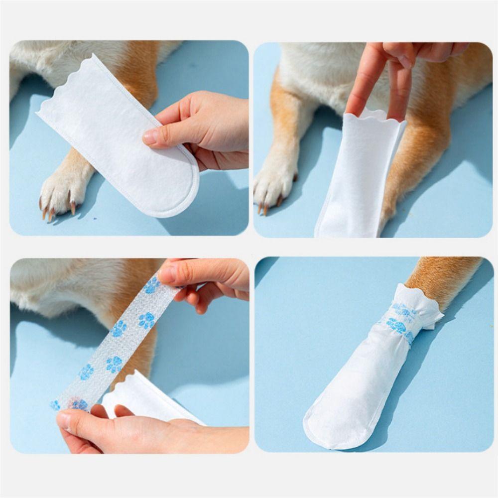 12pcs/set Breathable Disposable Pet Shoe Covers Dustproof Dog Disposable Booties for Dogs Cats