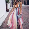 Women's Printed Chiffon Bohemian Spaghetti Strap Maxi Dress