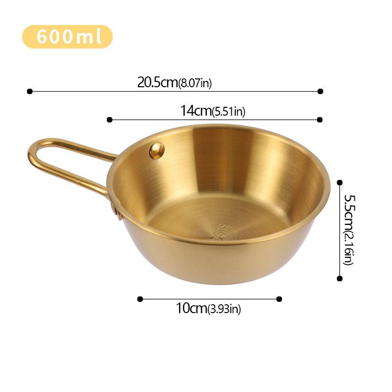 304 Нержавеющая сталь Бытовая корейская кухня Чаша с ручкой Рис Вино Чаши Соус Приправа Блюдо Сервировка Кухонная Посуда