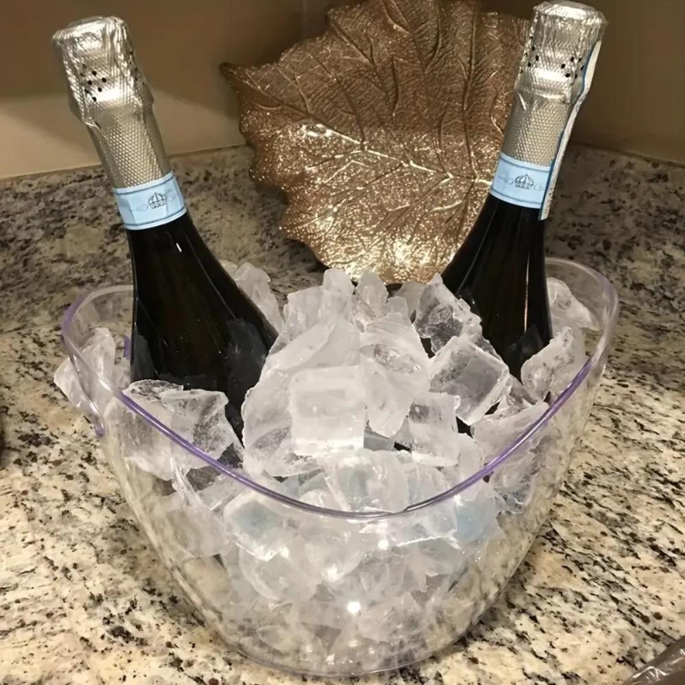 Anti-fall Transparent Ice Bucket 4/8/12L Champagne Bottles Ice Cooler Wine Chilling Bucket Gift