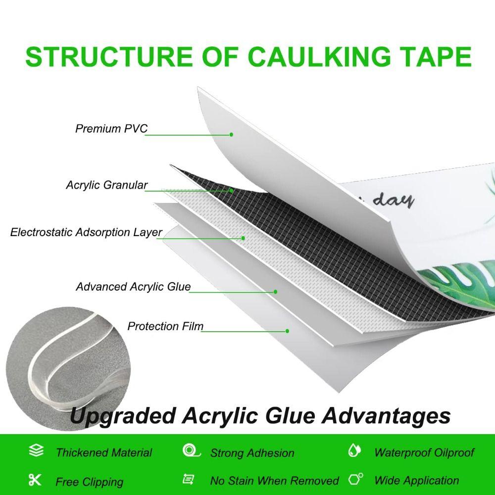 Professional Mildew-proof Caulk Tape Self Adhesive Decorative Kitchen Sealant Strip Colorful Countertop Sealing Tape Household