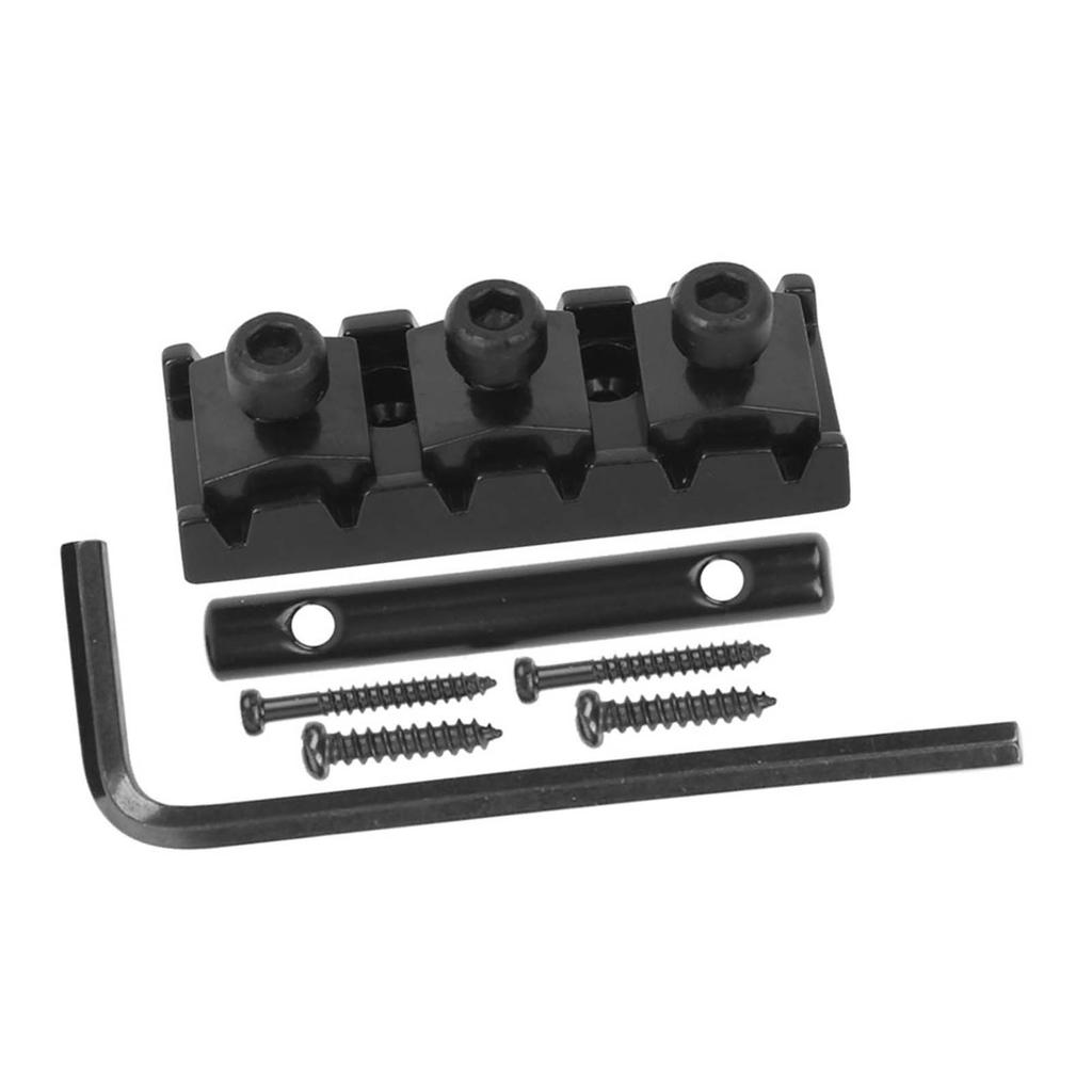 Электрогитарный струнозажимной порожек с прижимной планкой для струн на головке грифа, винт, шестигранный ключ, замена, черный(GE99)