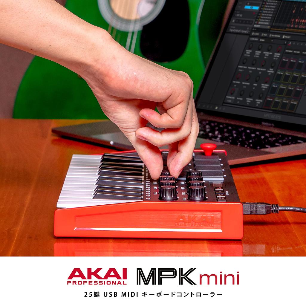 Akai Professional Akai Pro MIDI клавиатура контроллер Mini 25 клавиш USB Velocity совместимый 8 Drum Pad программное обеспечение для создания музыки MPK mini mk3