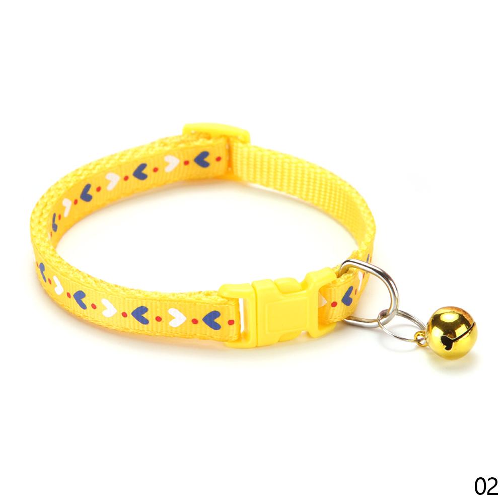 Милый ошейник-колокольчик с принтом в виде сердца, регулируемый для щенков, собак, цветной ошейник с пряжкой для кошек, аксессуары для домашних животных, товары для щенков, собак и кошек