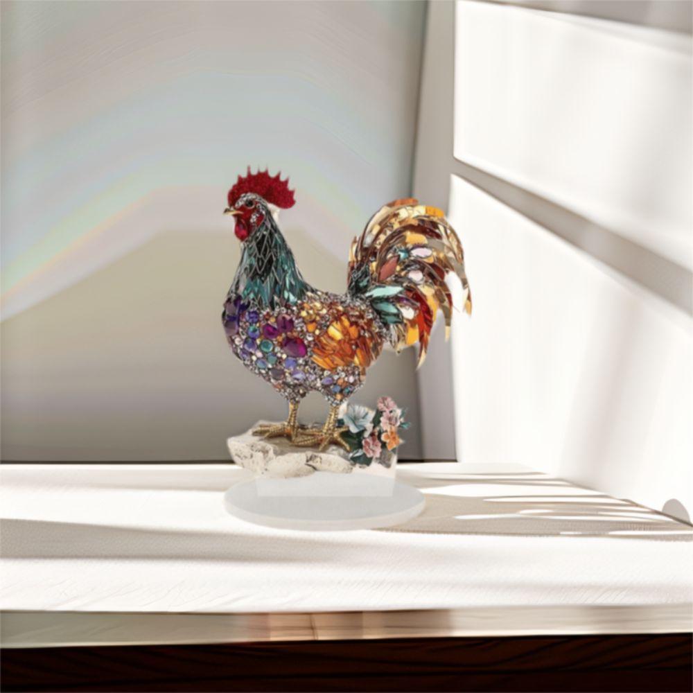 Акриловое украшение в виде петуха Креативные миниатюры Фигурка Скульптура Статуэтка животного Украшение Гостиная