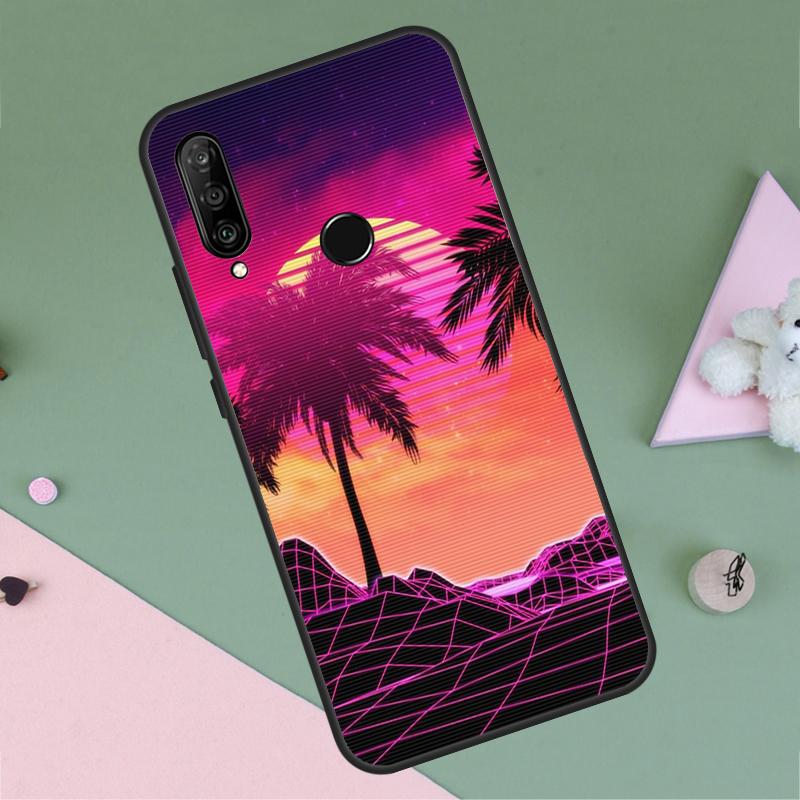 Synthwave Retro 80s Neon For Huawei Nova 12i 12s 11i 8i 7i 9 10 SE Y90 Y60 Y70 Y72 Y61 Y91 P30 P40 Lite P60 Pro Case